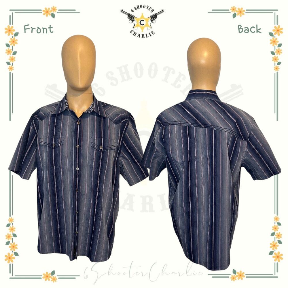 Moon Shine Spirit By Brad Paisley Men’s Button Down Short Sleeve Shirt Sz L Slim